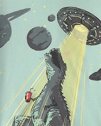 Boys Dinosaur 100% Cotton Snug Fit 4-Piece Pajama Set - Green/Grey