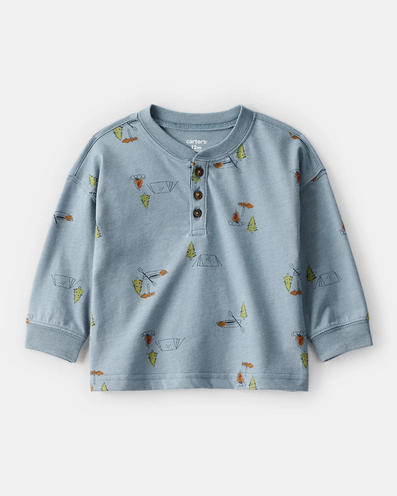 Baby Boy Camping Long-Sleeve Tee - Blue