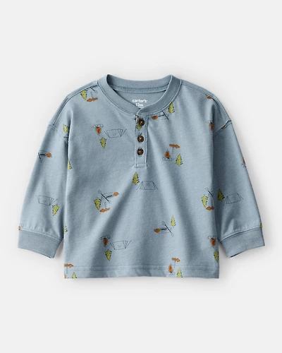 Baby Boy Camping Long-Sleeve Tee - Blue
