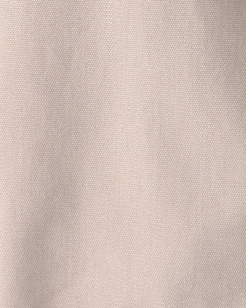 Baby Girl Solid Canvas Sleeveless Romper - Brown