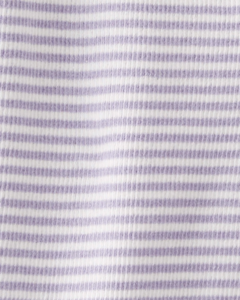 Baby Girl Organic Cotton Striped Sleeper Pyjamas