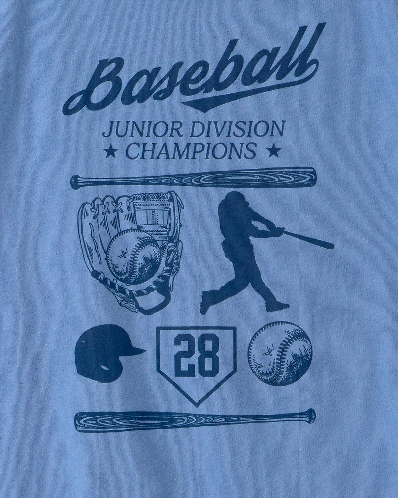 Boys Baseball Champions Graphic Tee - Blue