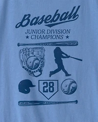 Boys Baseball Champions Graphic Tee - Blue