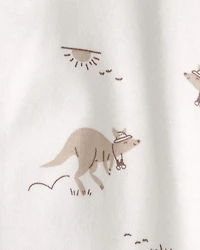 Baby Kangaroo 2-Way Zip 100% Cotton Sleeper - Cream