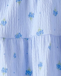 Toddler Girl 2-Piece Floral Top & Skort Set - Blue