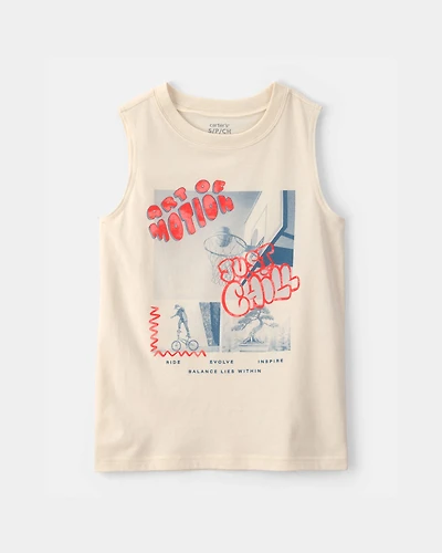 Boys 'Just Chill' Graphic Tank - Cream