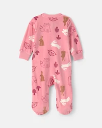 Baby Girl Autumn 2-Zip Sleeper - Pink