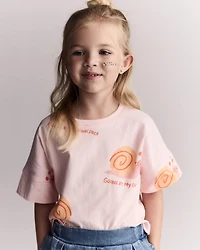 Toddler Girl 'My Own Pace' Snail High-Low Dolman Tee - Blush