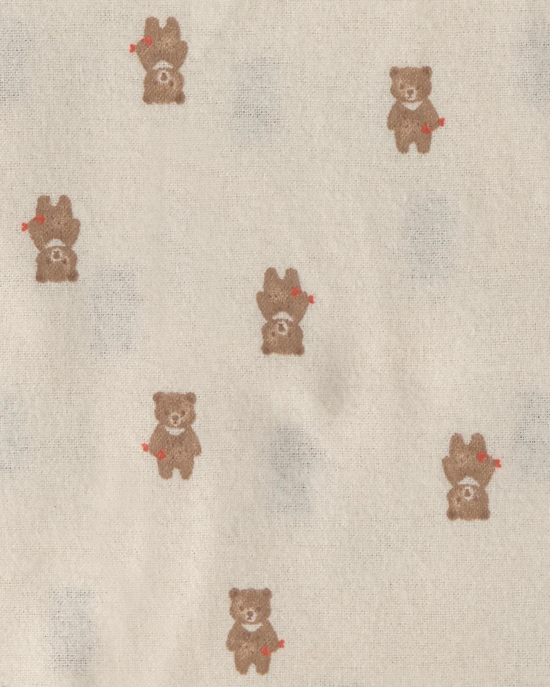 Baby 4-Pack Bear Receiving Blankets - Brown/Ivory