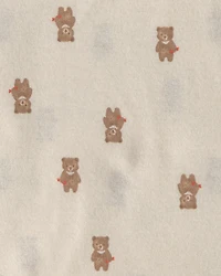 Baby 4-Pack Bear Receiving Blankets - Brown/Ivory