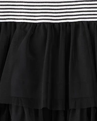 Kid Halloween Striped Tiered Tulle Dress