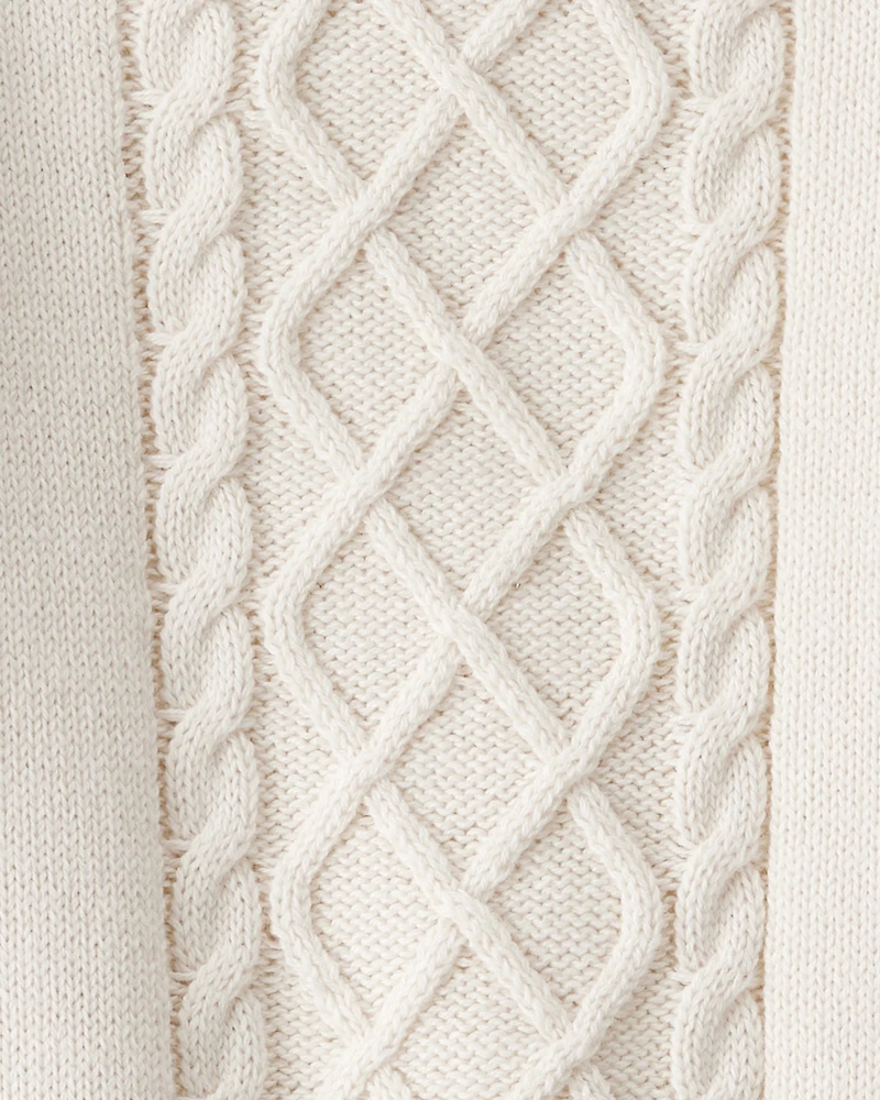 Baby Girl 3-Piece Cableknit Long-Sleeve Top & Skirt Set - Cream