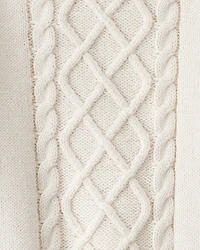 Baby Girl 3-Piece Cableknit Long-Sleeve Top & Skirt Set - Cream