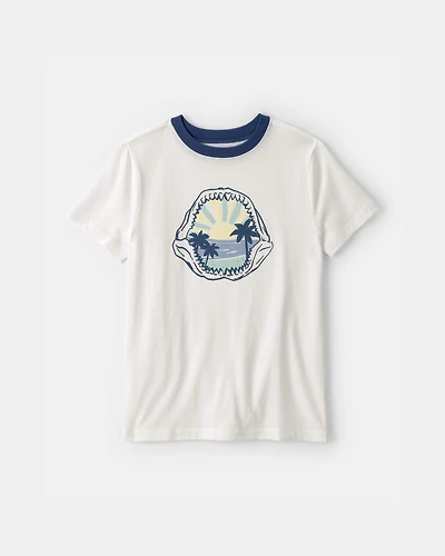 Kid Shark Fossil Graphic Tee - Ivory