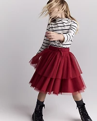 Toddler Girl Striped Mock Neck Long-Sleeve Top - Black/White