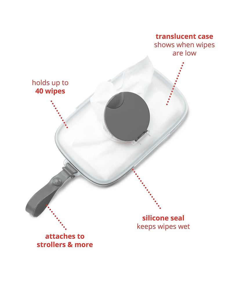 Grab & Go Snug Seal Wipes Case - Grey