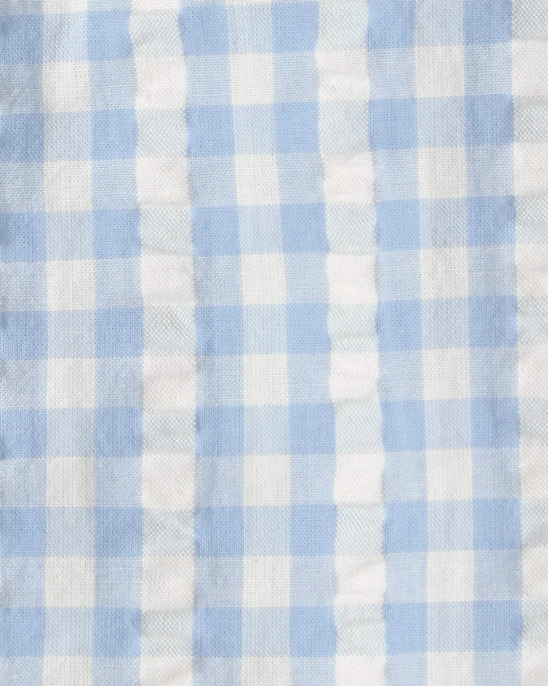 Baby Boy Gingham Button-Front Shirt Made with Organic Cotton