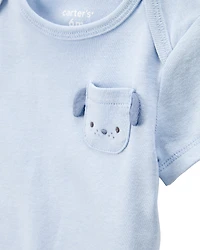 Baby Boy 5-Pack Dog Short-Sleeve Cotton Bodysuits