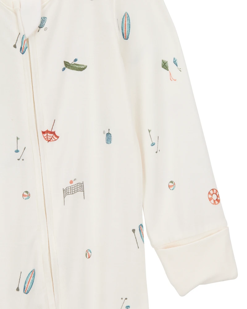 Baby Girl Camp Print Zip-Up PurelySoft Sleeper