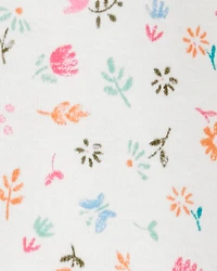 Toddler Girl Floral Print Snug Fit Cotton Footless 1-Piece Pyjamas
