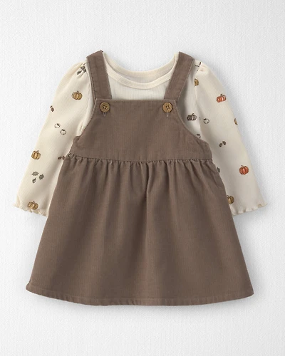 Baby Girl 2-Piece Organic Cotton Corduroy Jumper Set