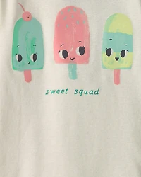 Toddler Girl Sweet Squad' Popsicle 100% Cotton 4-Piece Pyjama Set - Blue/Green