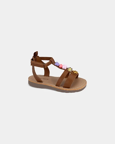 Toddler Girl Charm Sandals - Brown