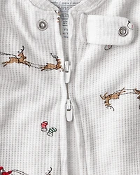 Baby Christmas Santa Reindeer Print PurelySoft Snug Fit 1-Piece pyjamas
