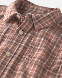 Boys Organic Cotton Flannel Button-Down Shirt