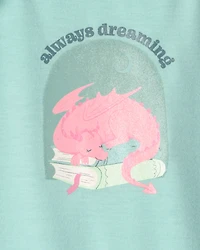 Girls 2-Pack Fairy Tale Dragon Loose Fit Nightgown - Blue/Ivory