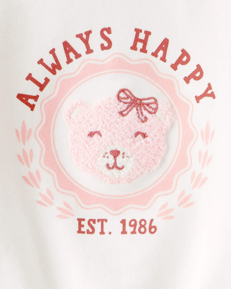 Toddler Girl Always Happy French Terry Short-Sleeve Top - Ivory