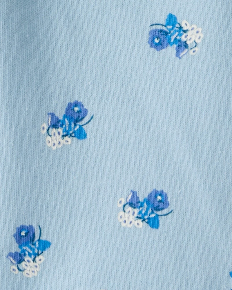 Baby Girl 3-Piece Floral Sherpa Long-Sleeve Bodysuit & Pant Set - Blue