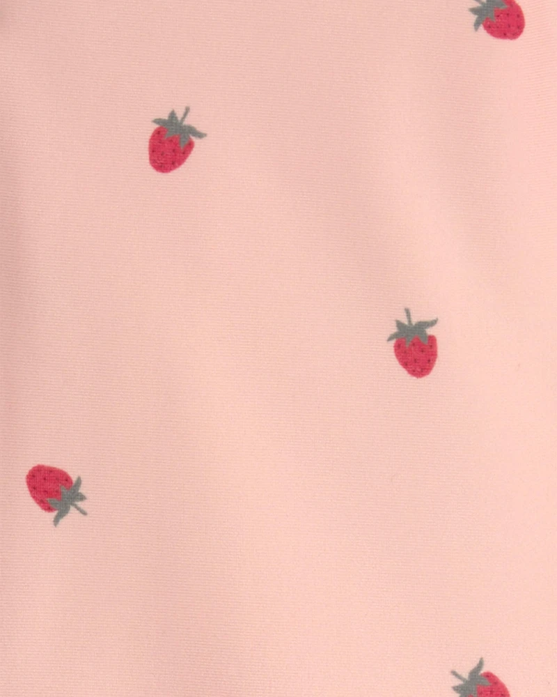 Toddler Girl 2-Piece Recycled Rashguard Swimsuit Set Blissful Petals Print