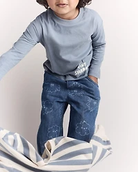 Toddler Tiny Shadow Long-Sleeve Pocket Graphic Tee - Blue