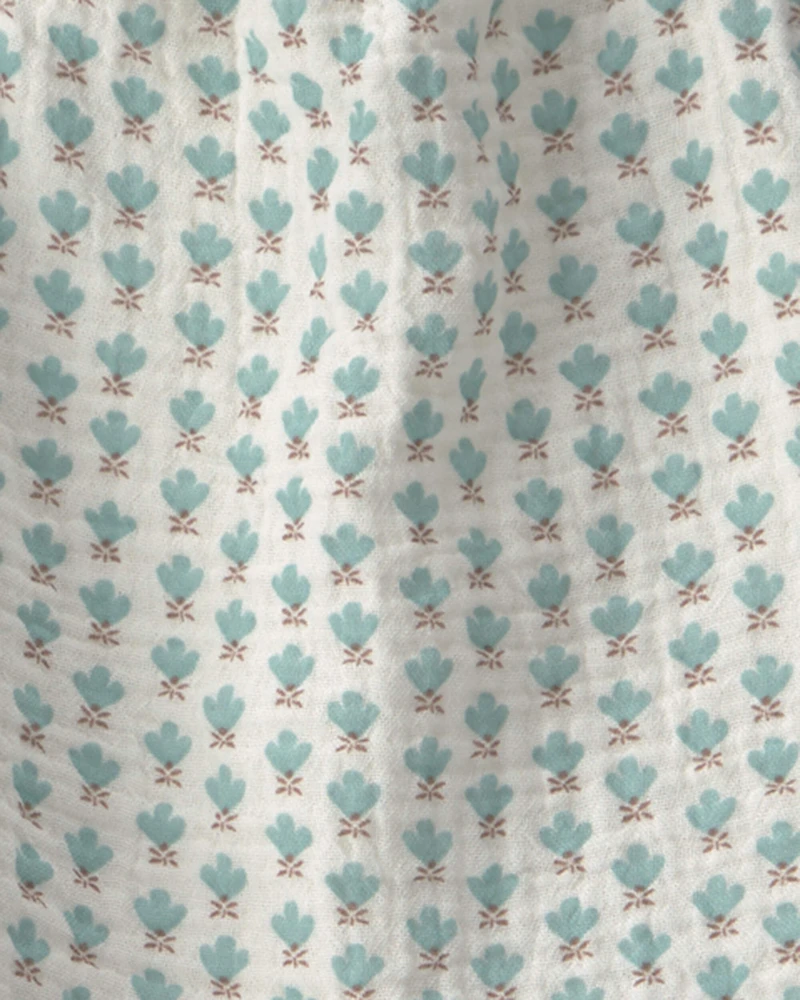 Baby Girl 2-Piece Organic Cotton Gauze Top & Short Set Floral