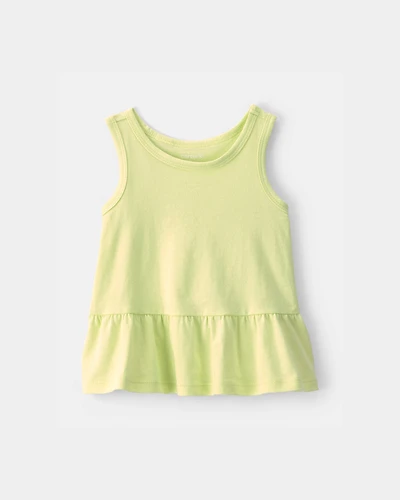 Baby Girl Peplum Tank Top - Green