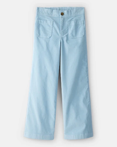 Girls Corduroy Wide-Leg Pants - Blue
