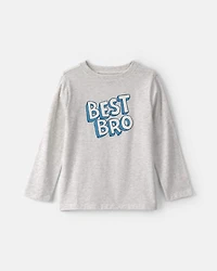 Boys 'Best Bro' Long-Sleeve Graphic Tee - Grey