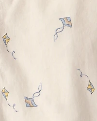 Toddler Boy 2-Piece Kite Top & Short Set - Tan/Blue