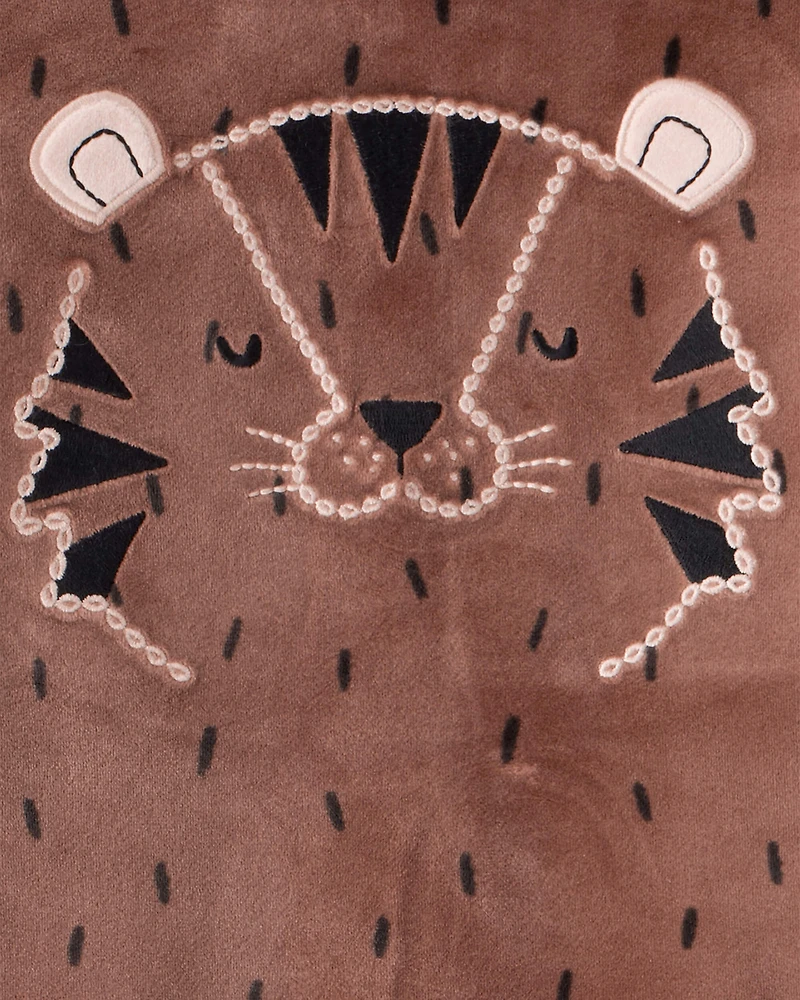 Toddler Boy Tiger Print DreamPlush Long-Sleeve Snug Fit 2-Piece pyjamas - Brown