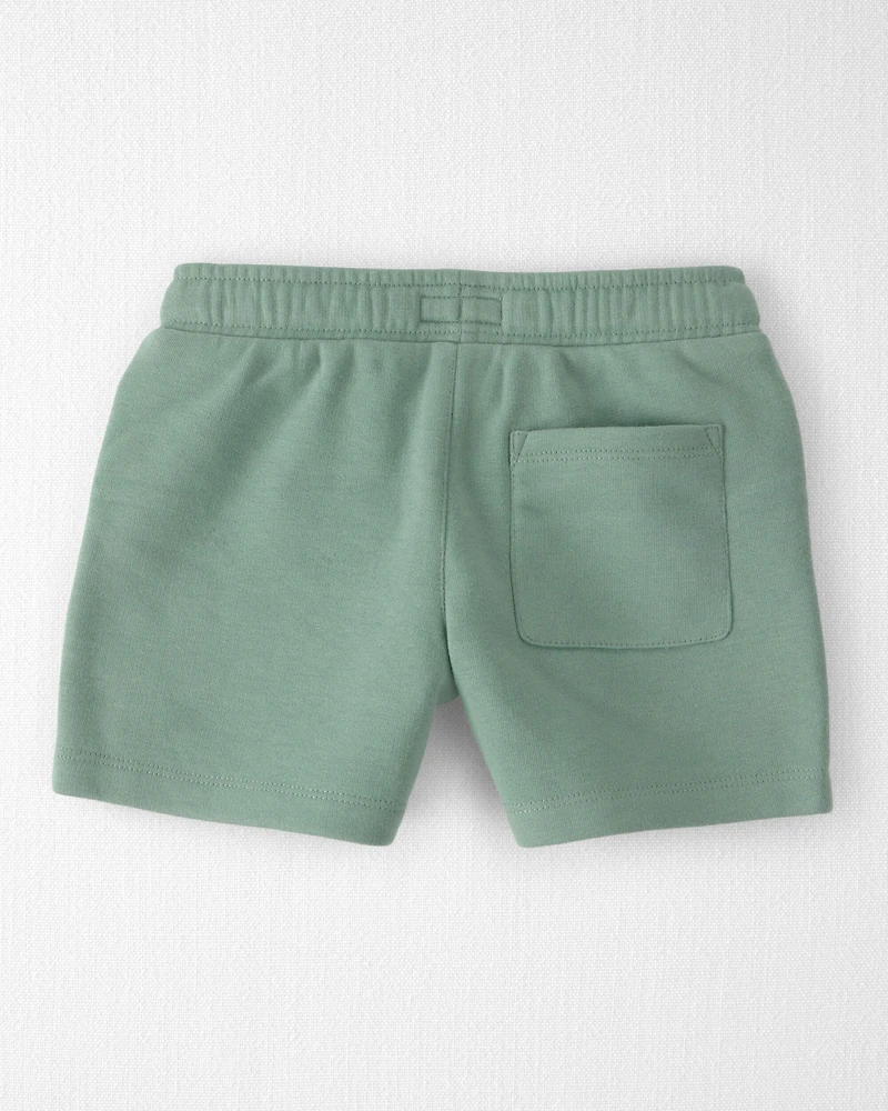 Toddler Boy Recycled Shorts Made with Organic Cotton Palm Green
