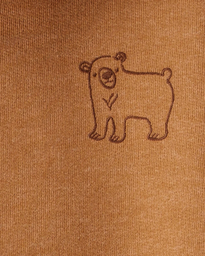 Baby Boy DayDream Fleece Bear Print Long-Sleeve Tee & Pant Set - Brown