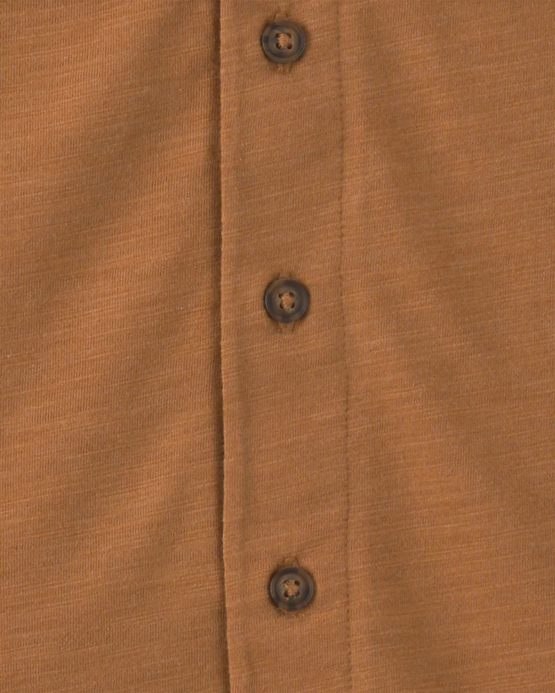 Boys Button-Down Shirt-Brown