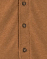 Boys Button-Down Shirt-Brown