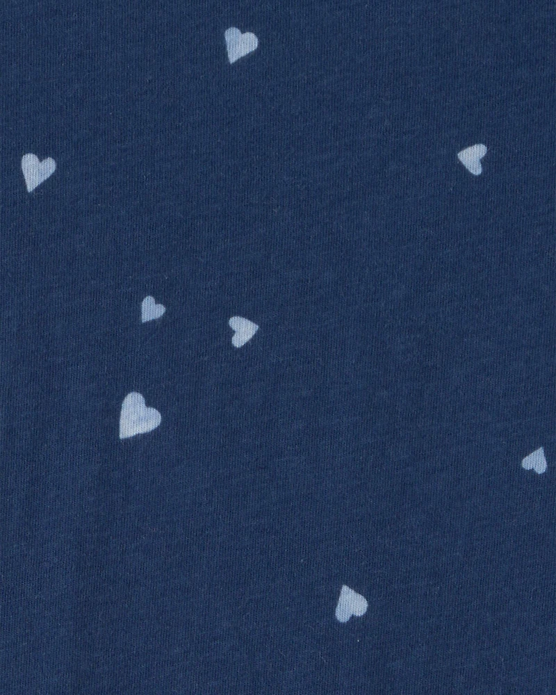 Girls Heart Short-Sleeve Dress - Blue