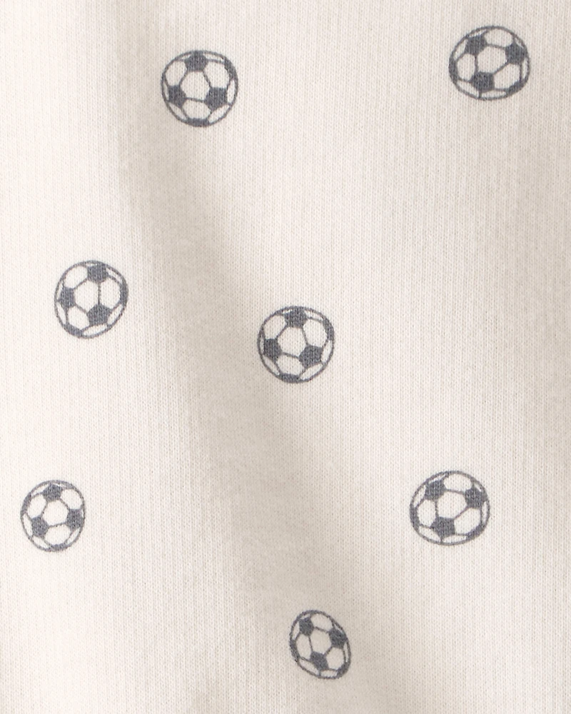 Baby Boy Soccer French Terry Pullover Sweatshirt - Cream