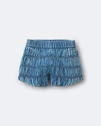 Toddler Girl Ruched Shorts Chambray