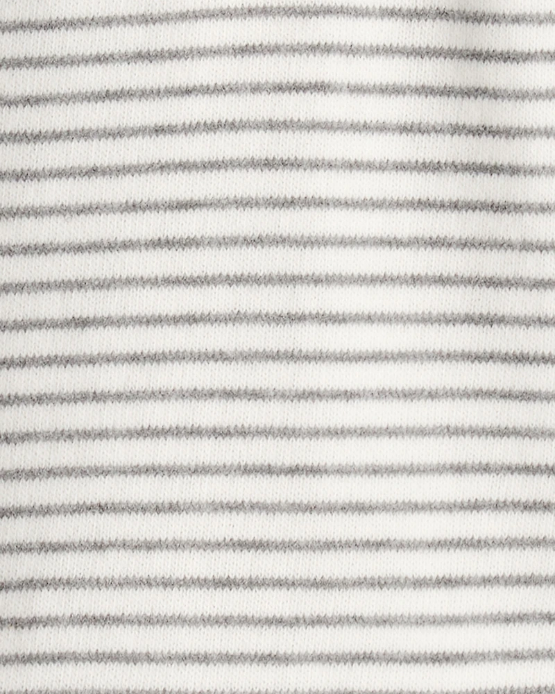 Baby Boy Long-Sleeve Striped Hooded Top - Grey