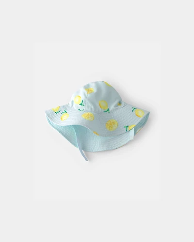 Baby Girl Reversible Lemon Swim Hat - Blue