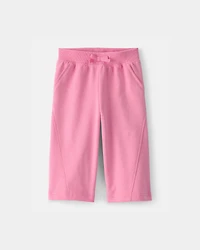 Baby Girl French Terry Wide-Leg Active Pants - Pink
